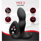 Experience intense pleasure with the Aneros Vice 2 Vibrating Prostate Massager by Aneros, featuring dual motors, remote control, USB charging, 18 vibration patterns, and 4 speeds for personalized satisfaction.